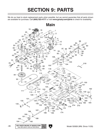 Part Diagram for G0926