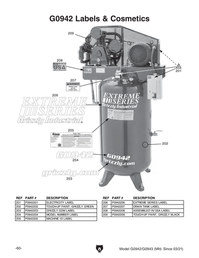 Part Diagram for G0942