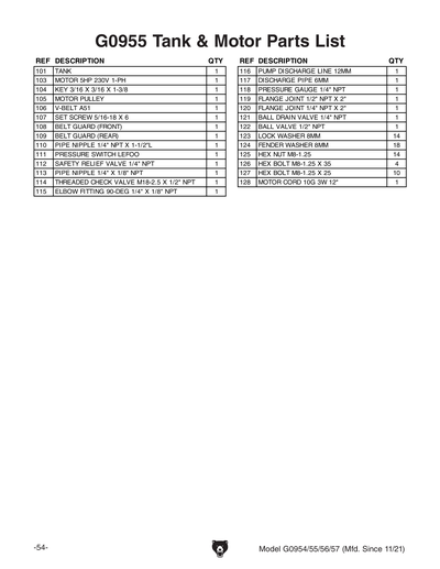 Part Diagram for G0957