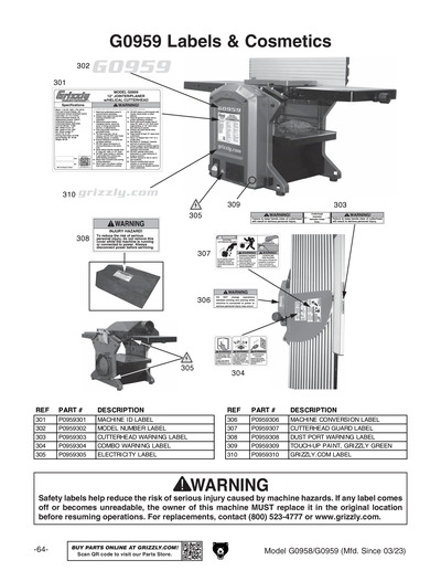Part Diagram for G0959