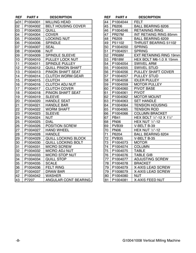 Part Diagram for G1008