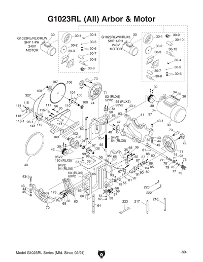 Part Diagram for G1023RLWX