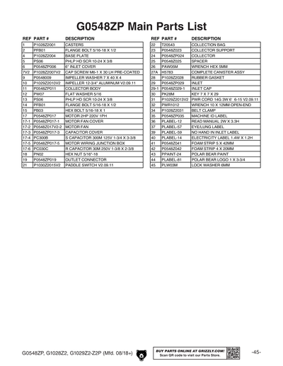 Part Diagram for G1029Z2P