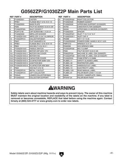 Part Diagram for G1030Z2P