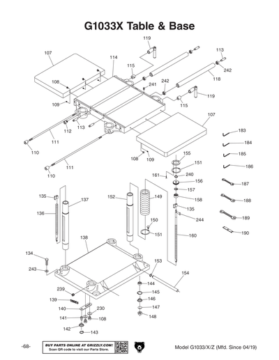 Part Diagram for G1033X
