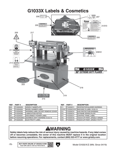 Part Diagram for G1033X