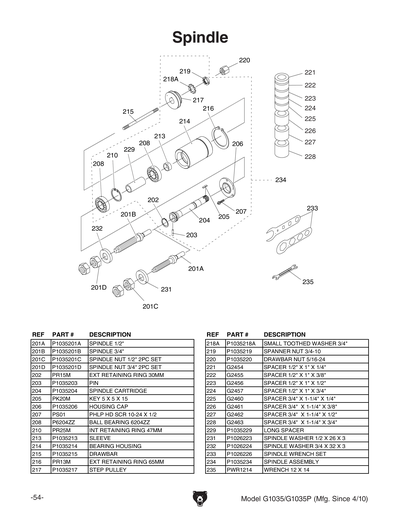 Part Diagram for G1035