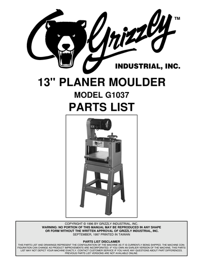 Part Diagram for G1037