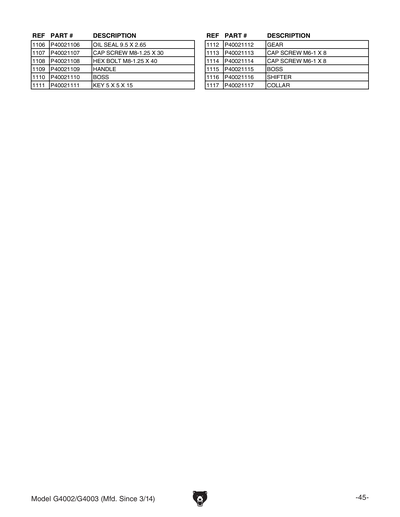 Part Diagram for G4002