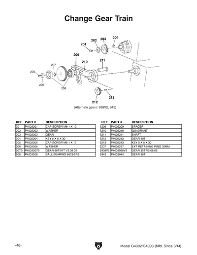 Part Diagram for G4002