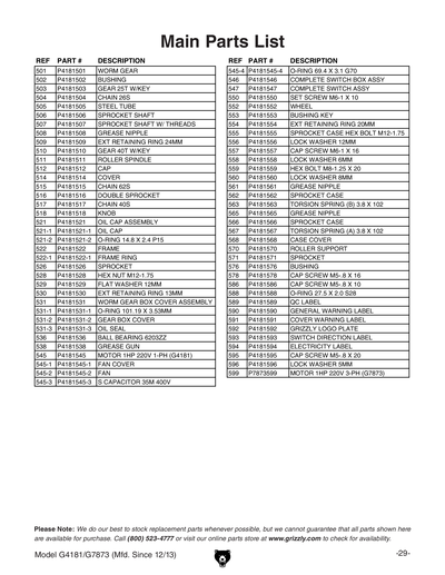Part Diagram for G4181