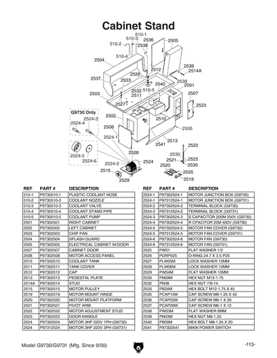 Part Diagram for G9730