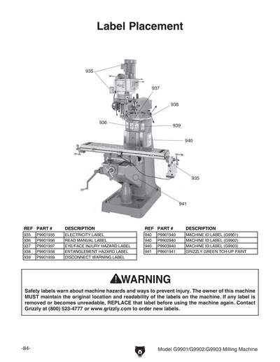 Part Diagram for G9901