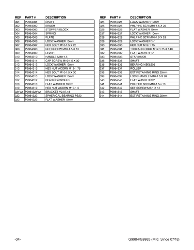 Part Diagram for G9985