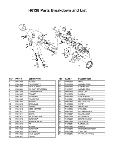 Part Diagram for H6138
