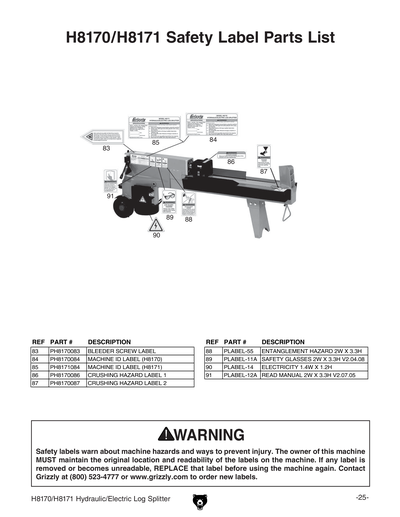 Part Diagram for H8170