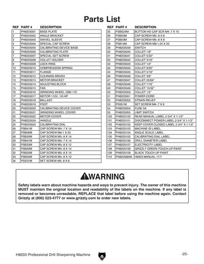 Part Diagram for H8203
