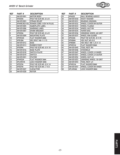 Part Diagram for M1051