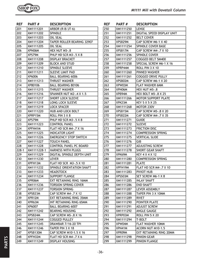 Part Diagram for M1111