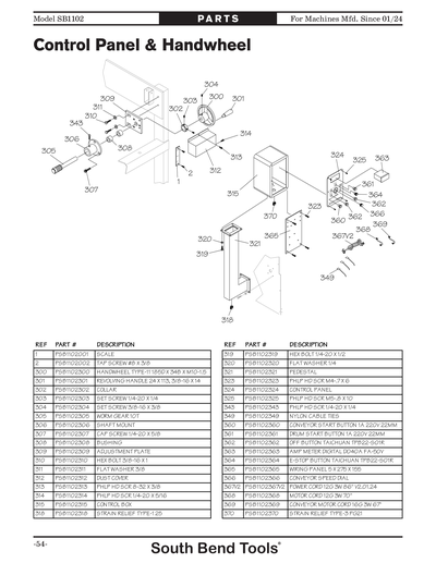 Part Diagram for SB1102