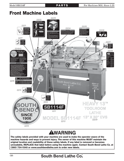 Part Diagram for SB1114F