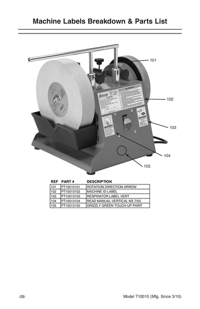 Part Diagram for T10010