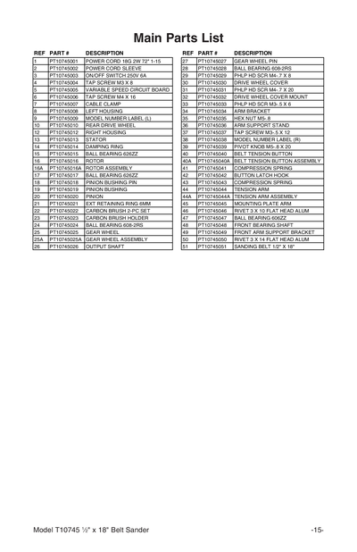 Part Diagram for T10745
