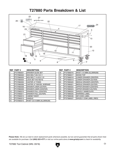 Part Diagram for T27880