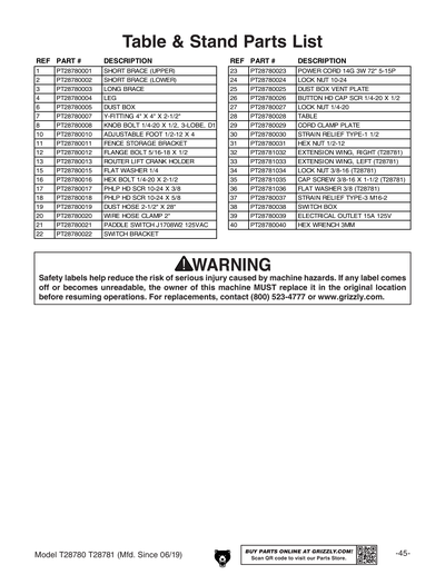 Part Diagram for T28780