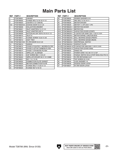 Part Diagram for T28798