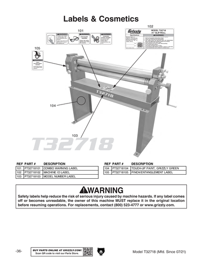 Part Diagram for T32718