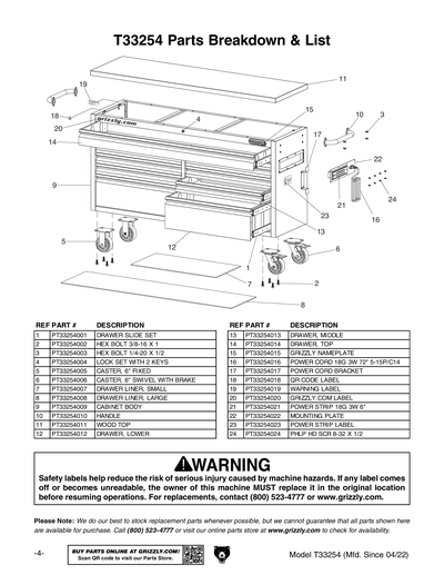 Part Diagram for T33254