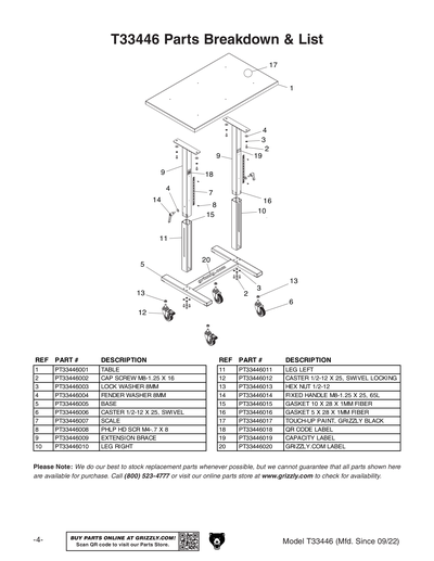 Part Diagram for T33446
