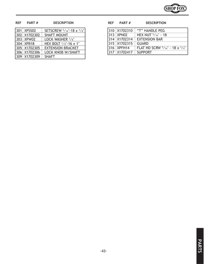 Part Diagram for W1702
