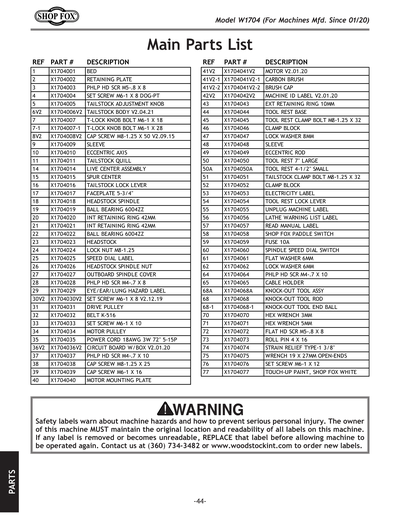 Part Diagram for W1704