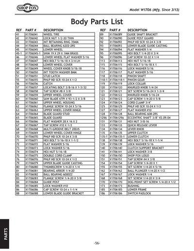Part Diagram for W1706