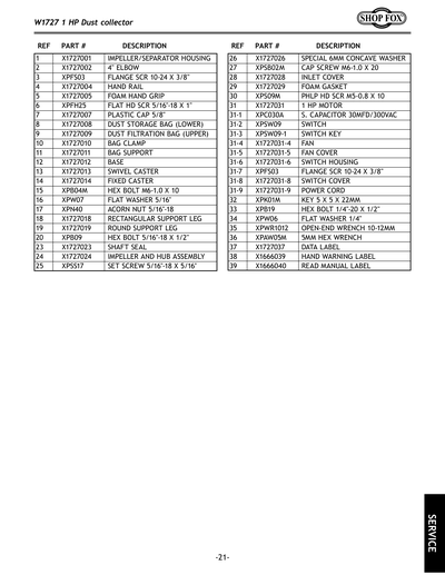 Part Diagram for W1727