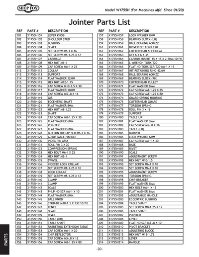 Part Diagram for W1755H