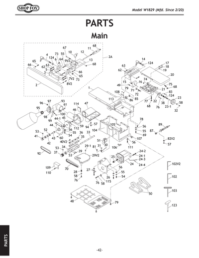 Parts for W1829 6