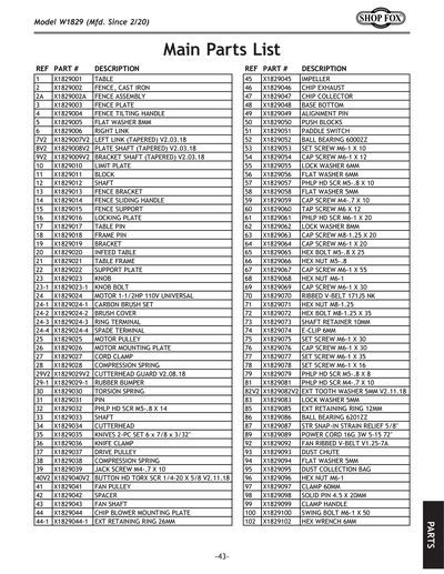 Part Diagram for W1829