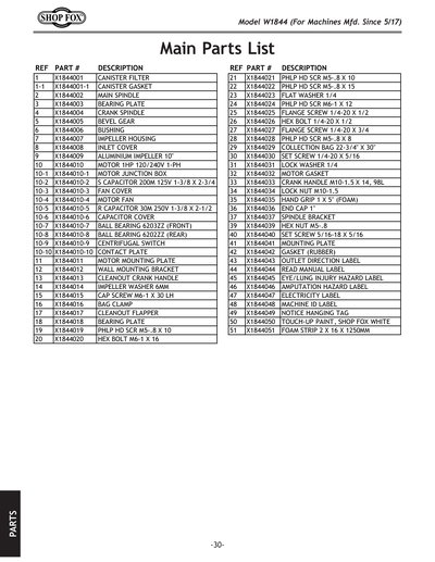 Part Diagram for W1844