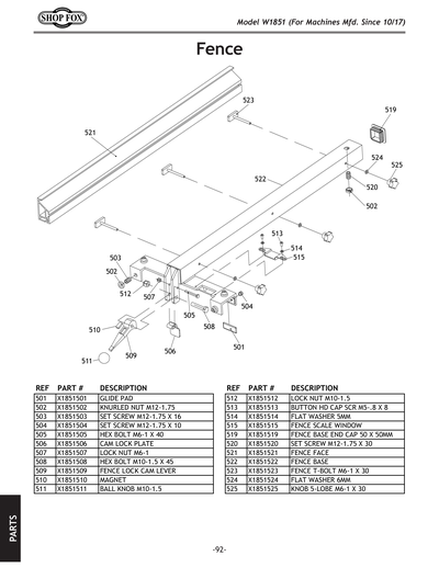 Part Diagram for W1851