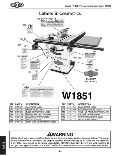 Part Diagram for W1851