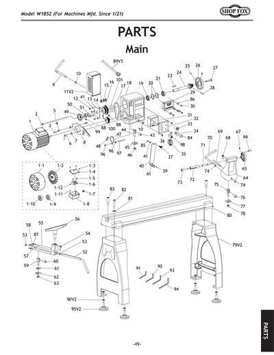 Parts for W1852 22
