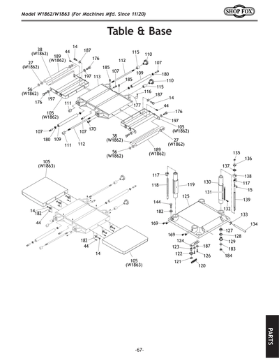 Parts for W1863 15