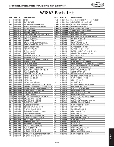 Part Diagram for W1869