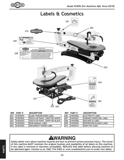 Part Diagram for W1870
