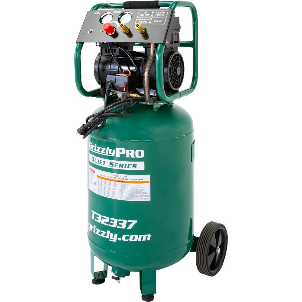 Grizzly PRO T32337 - 20-Gallon Oil-Free Quiet Series Air