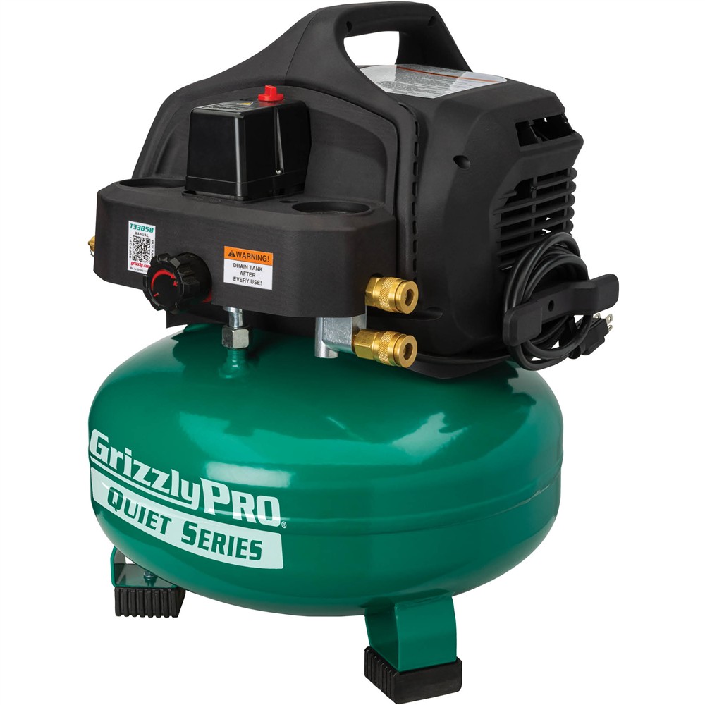 Grizzly PRO T33858 - 6-Gal Twin-Cylinder Oil Free Pancake