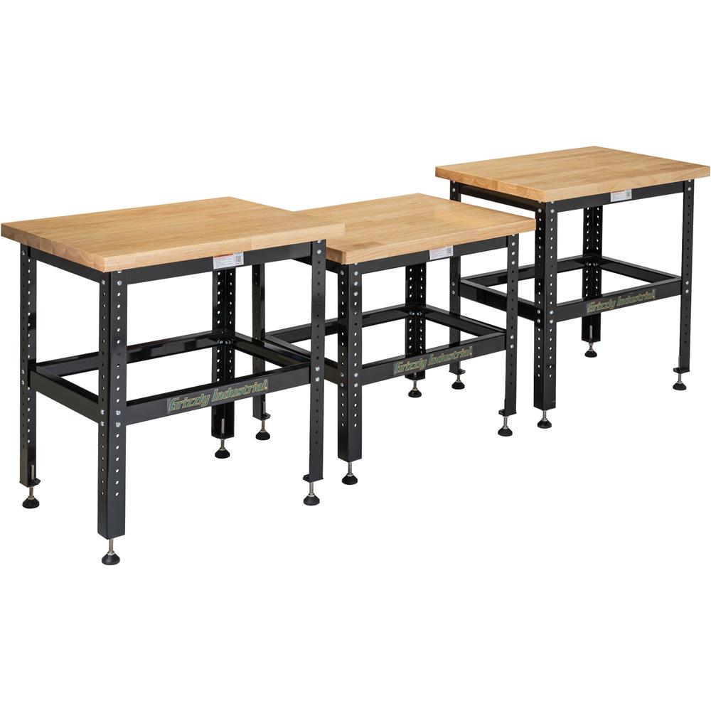 Grizzly T34445 - 3-Pc. Miter Saw Workstation with Butcher Block